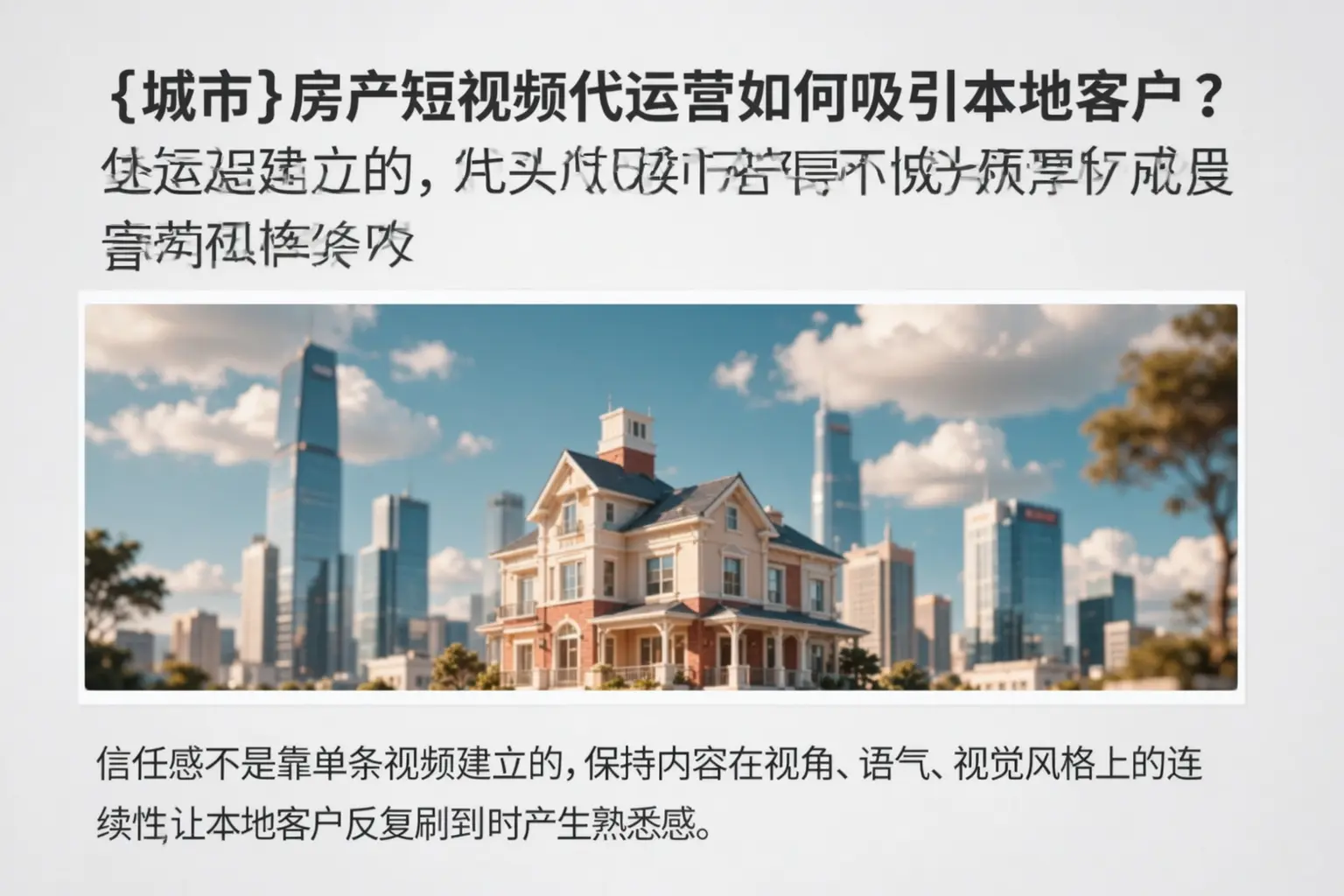 南昌房产短视频代运营如何吸引本地客户？