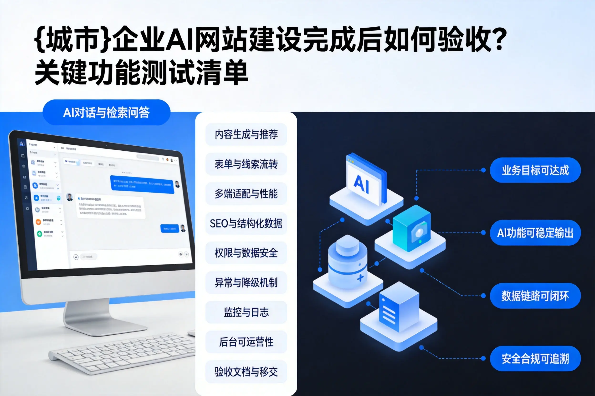 南昌企业AI网站建设完成后如何验收？关键功能测试清单