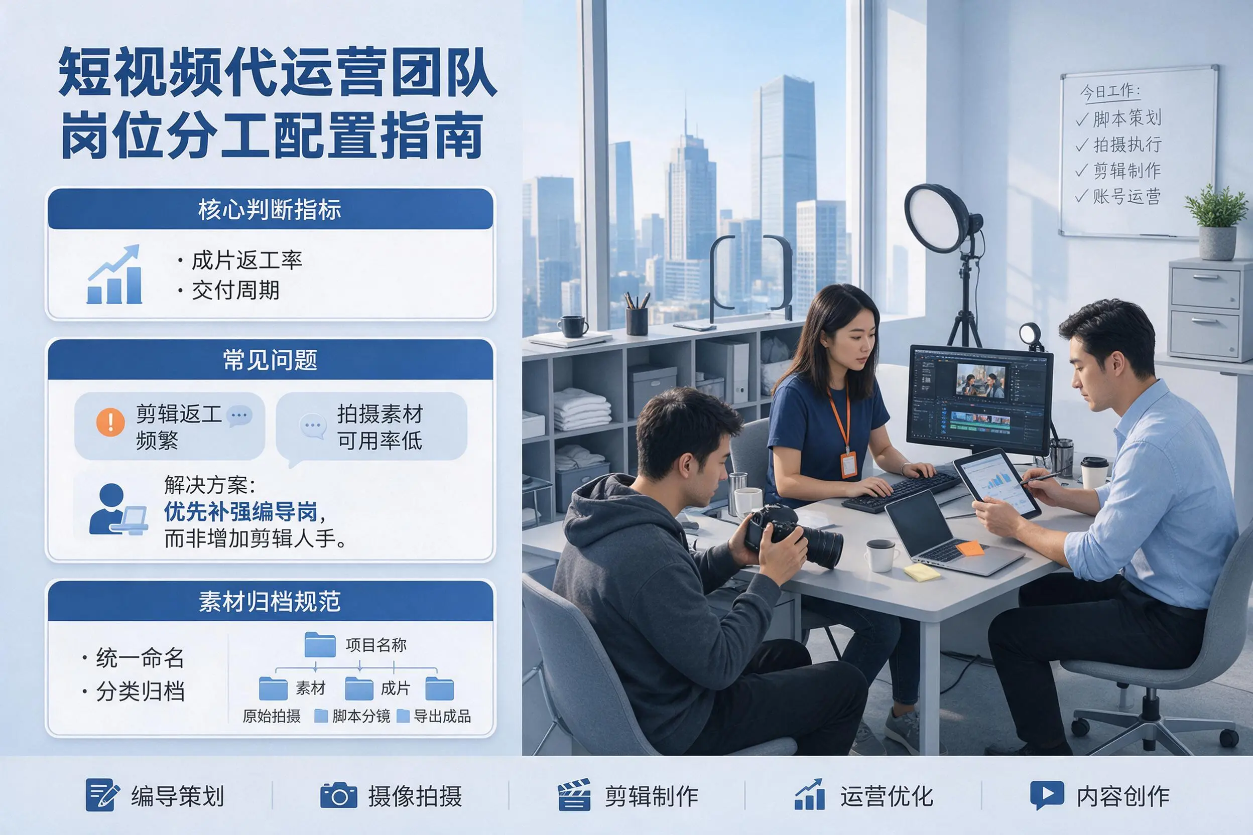 短视频代运营团队如何配置？南昌企业岗位分工科普说明