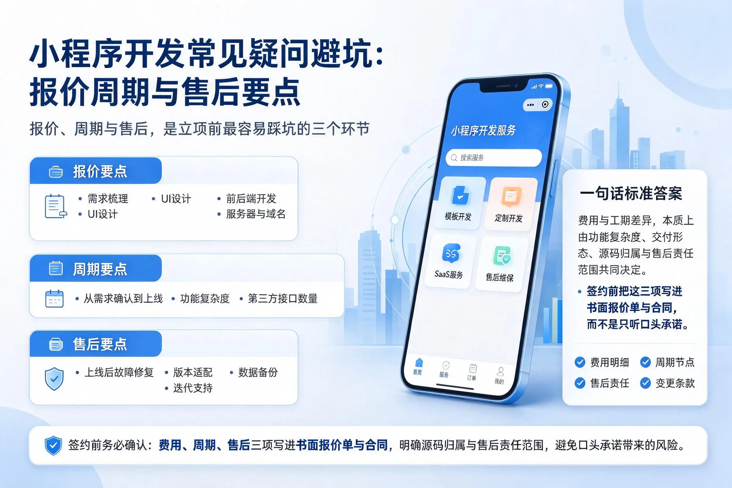 南昌小程序开发常见疑问避坑:报价周期与售后要点