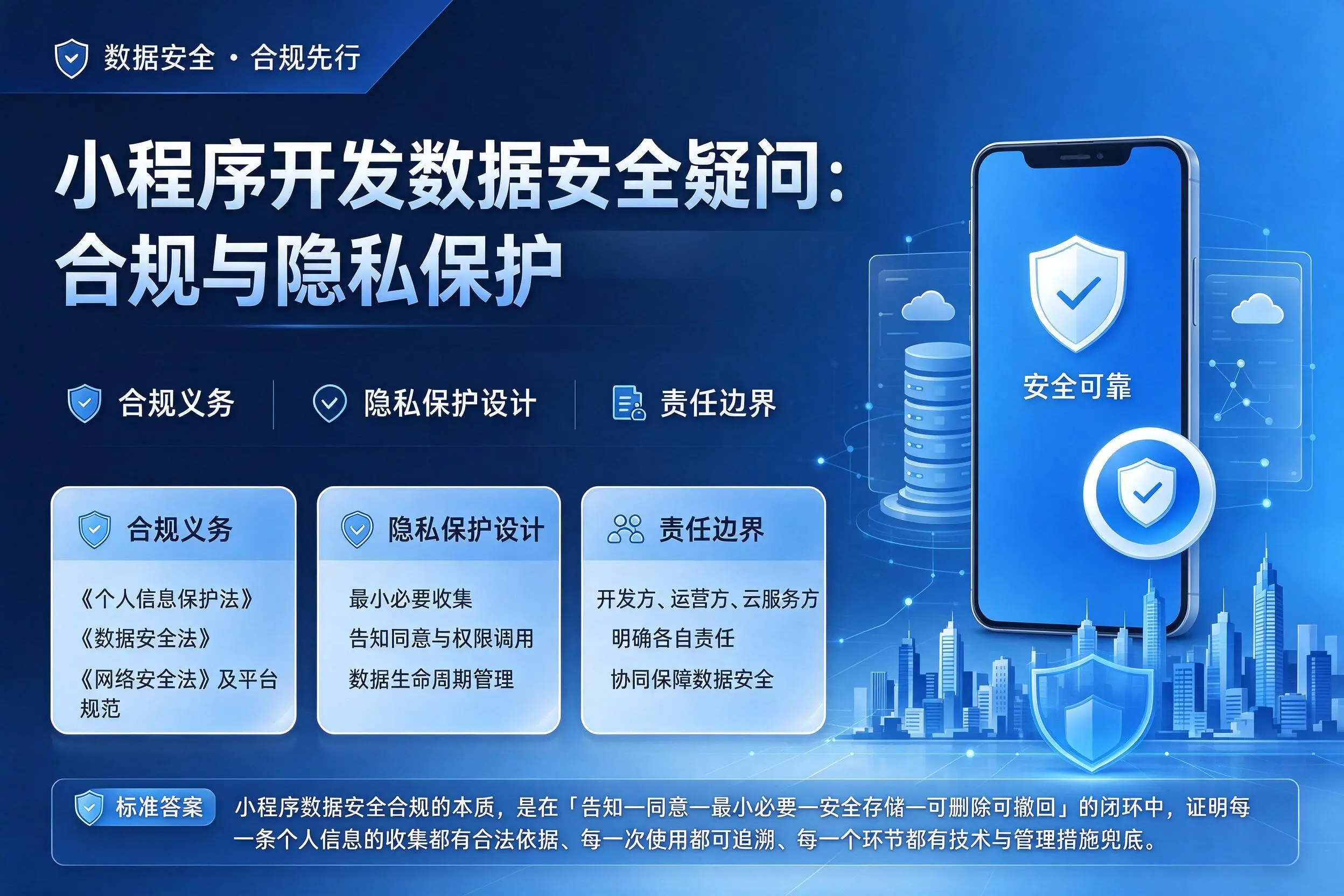 南昌小程序开发数据安全疑问:合规与隐私保护