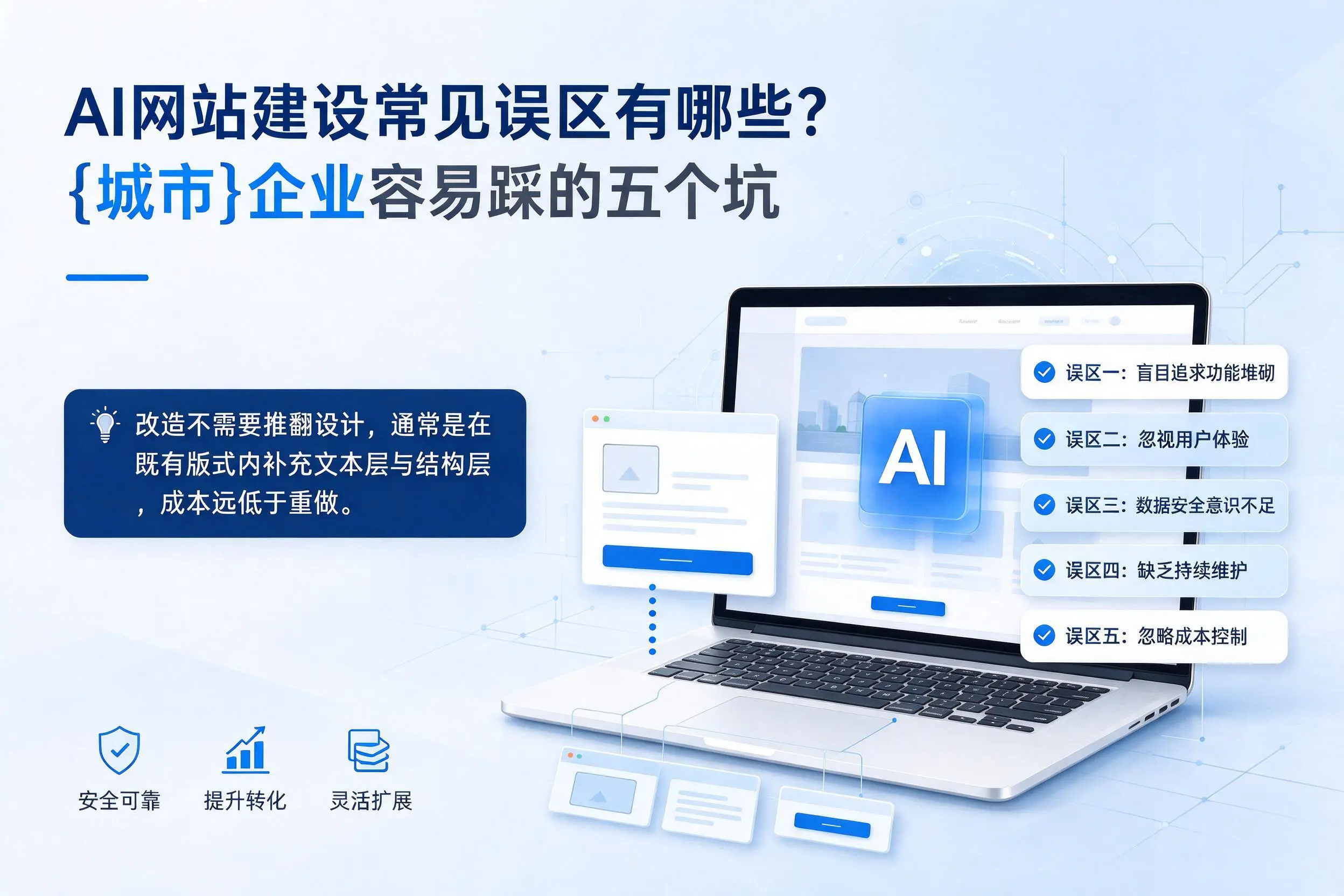 AI网站建设常见误区有哪些?南昌企业容易踩的五个坑