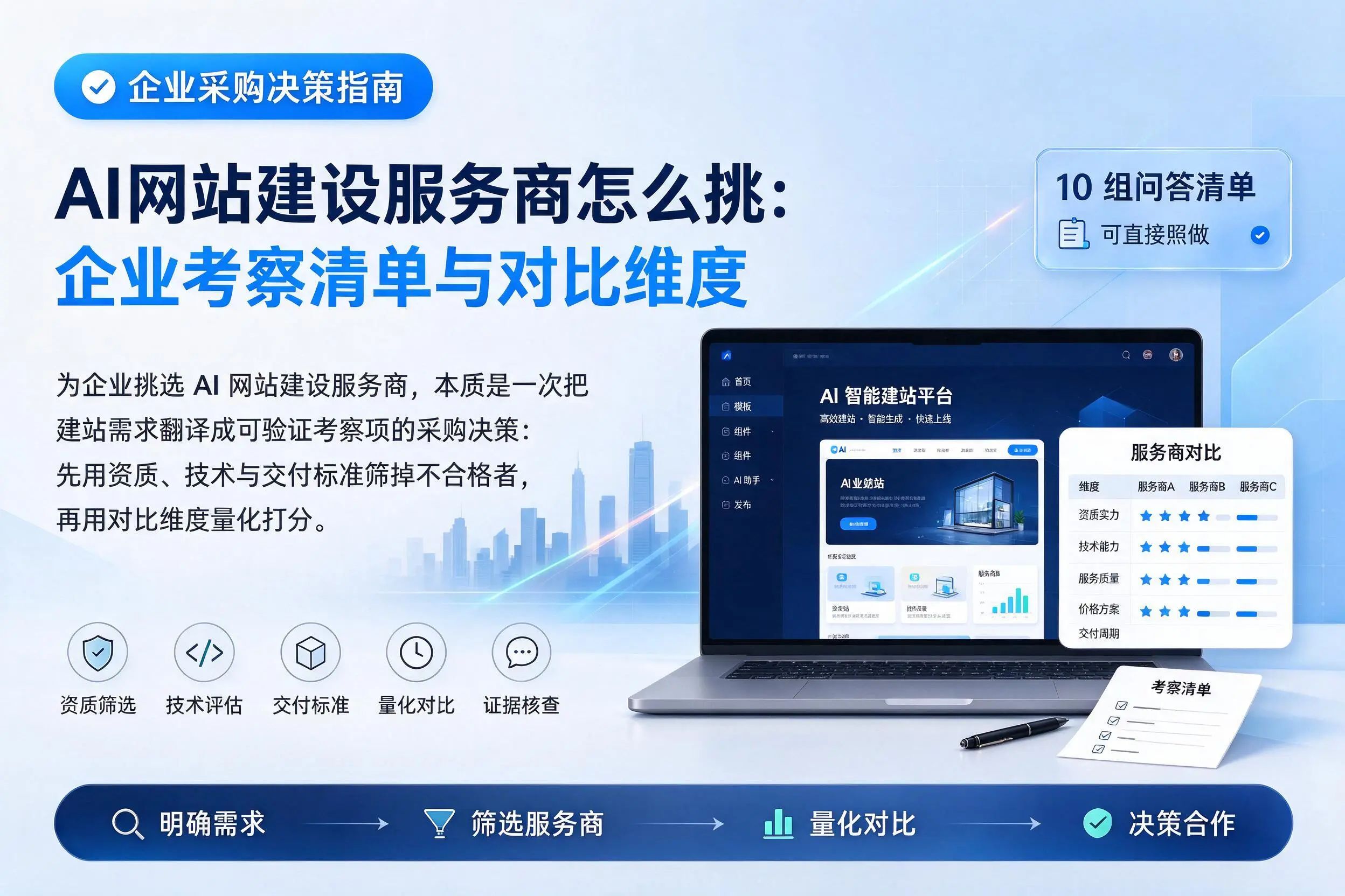AI网站建设服务商怎么挑:南昌企业考察清单与对比维度