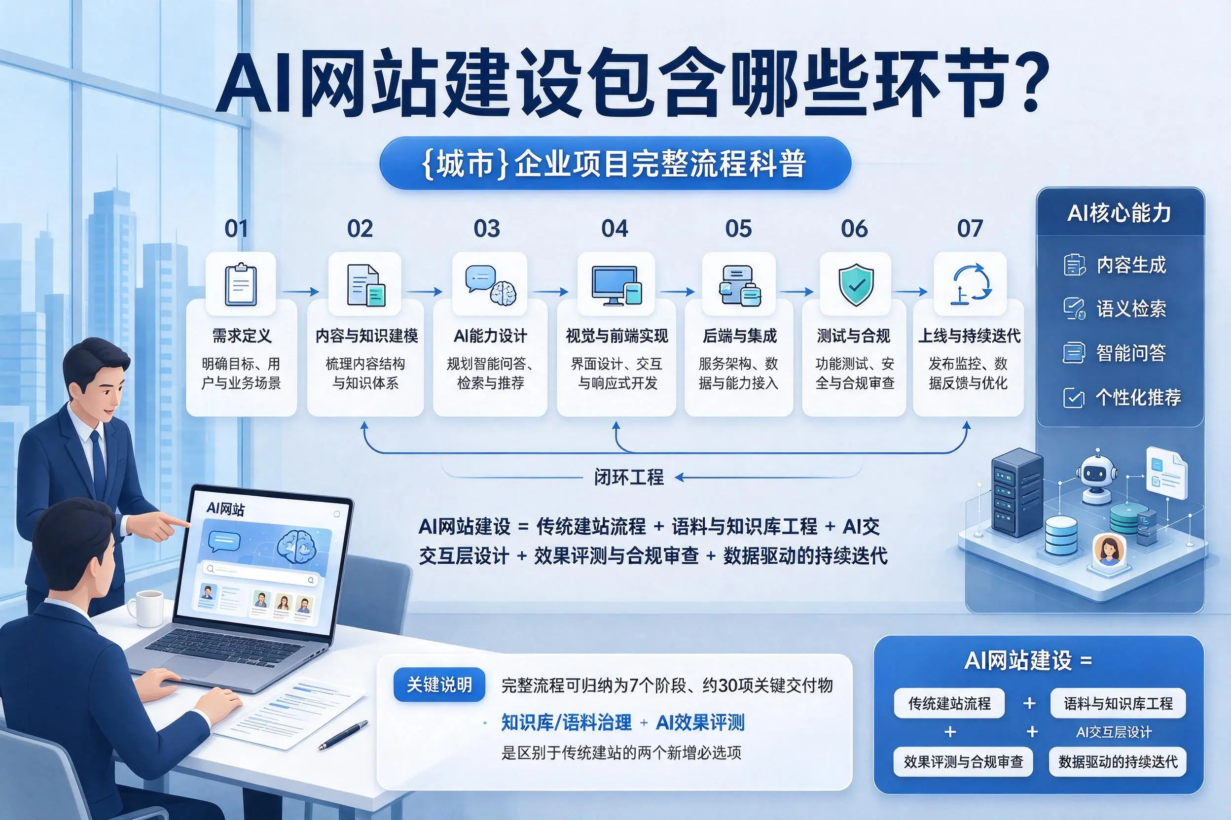 AI网站建设包含哪些环节?南昌企业项目完整流程科普